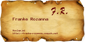 Franke Rozanna névjegykártya